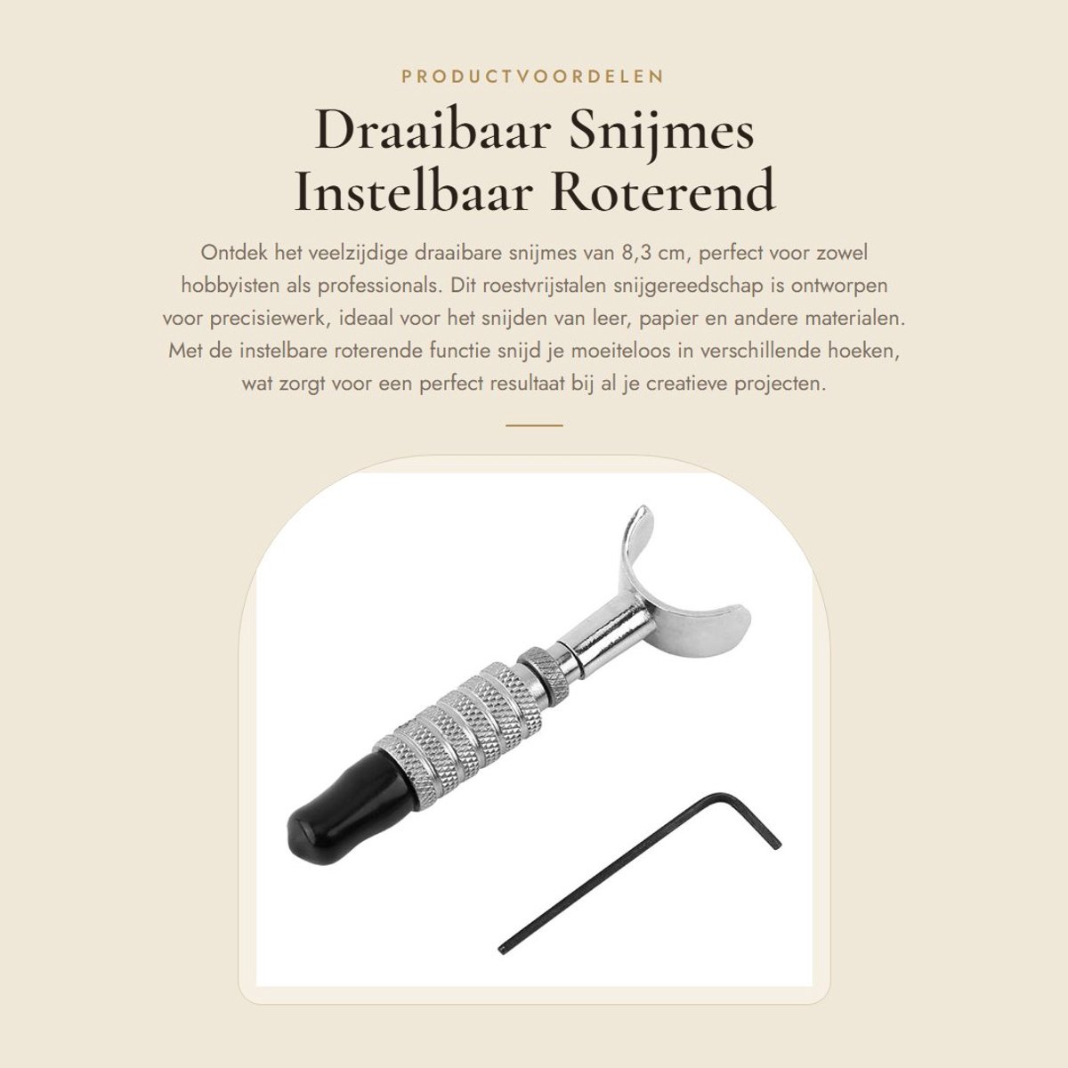 Dailygoods- Snijmes 8,3 cm - Roterend Mes - Roestvrij Staal - Snijgereedschap - Professioneel - Hoogwaardige Kwaliteit
