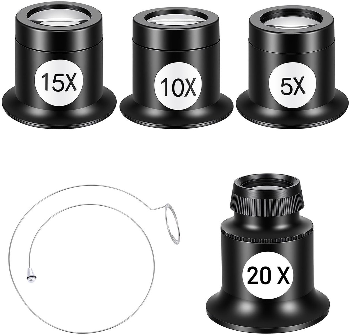 Dailygoods - 4 Stuks Horlogemakersloep met Diverse Vergrotingen voor Juweliers