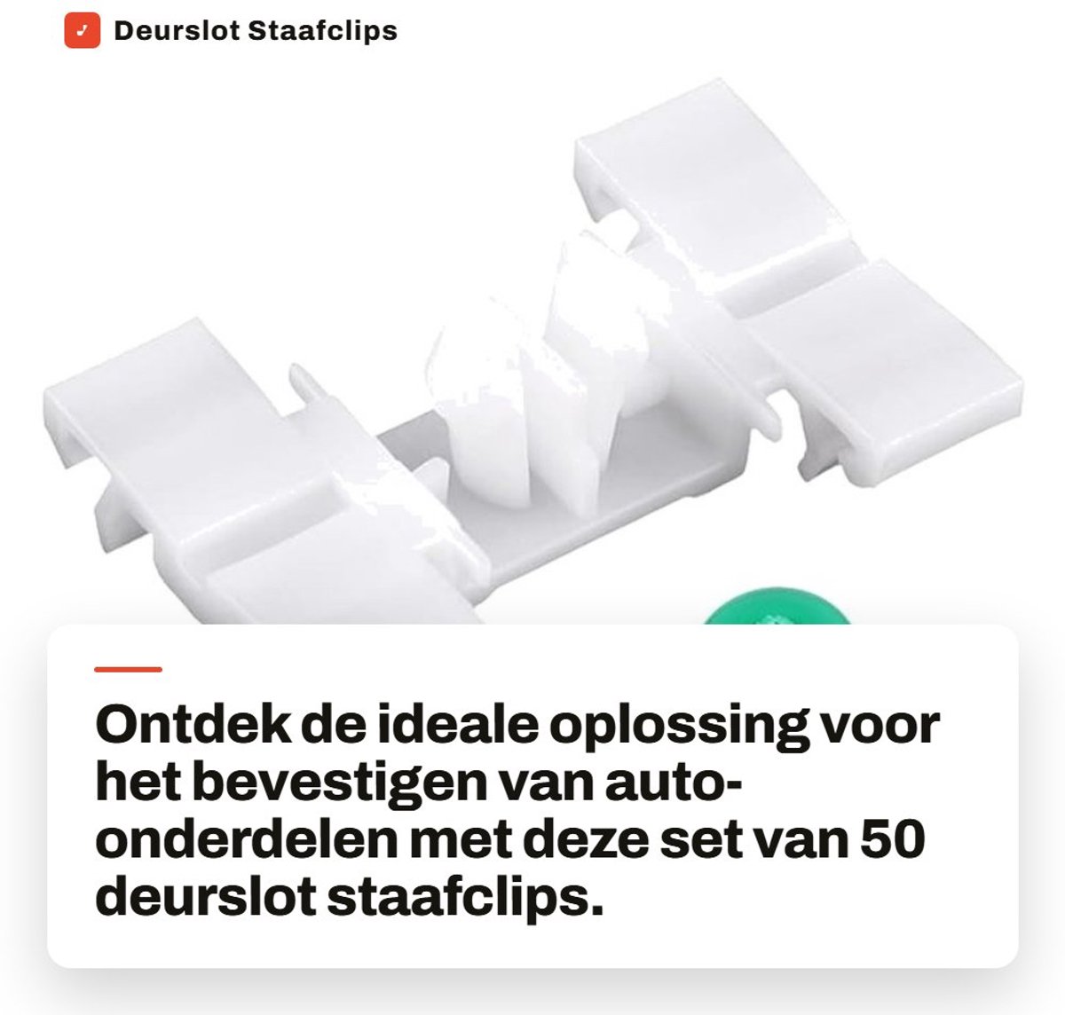Dailygoods- Deurslot Clips 50 Stuks - Bevestigingsclips Auto - Wit Kunststof - E36/E46 Compatibel - Duurzaam - Voor Permanente Bevestiging