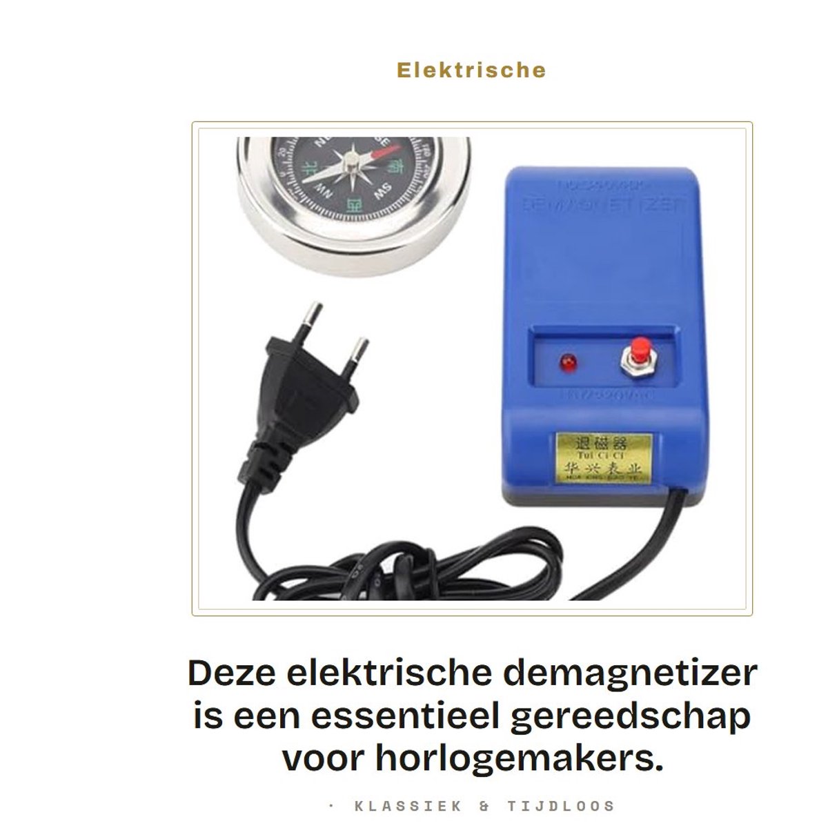Dailygoods - Elektrische Demagnetizer voor Horlogemakers met Lange Netsnoer