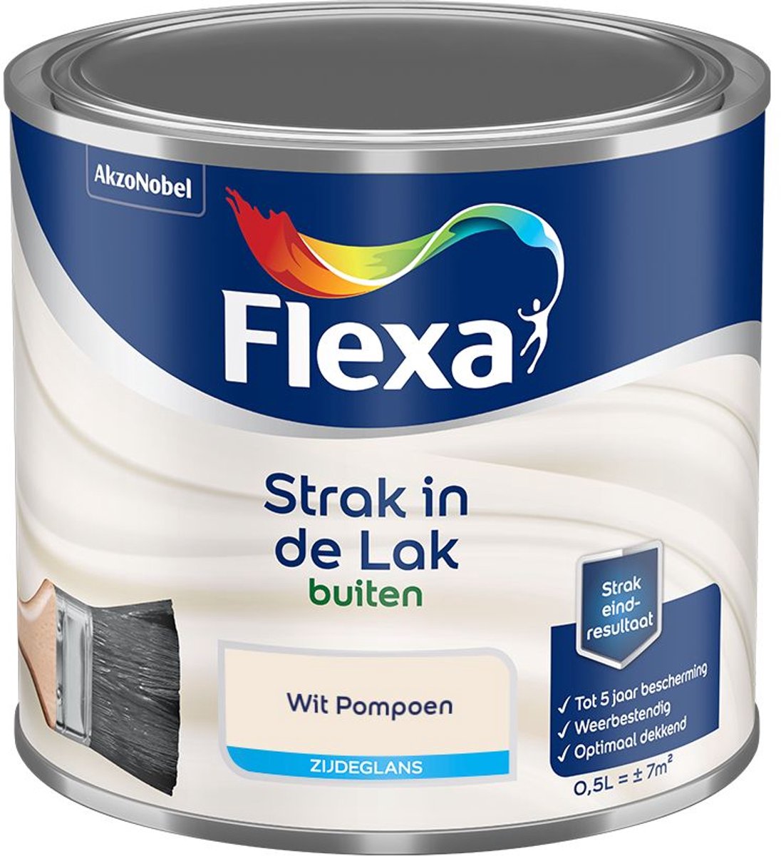 Flexa - Strak In De Lak Buitenlak Zijdeglans - Wit Pompoen - Mengverf - 500 Ml