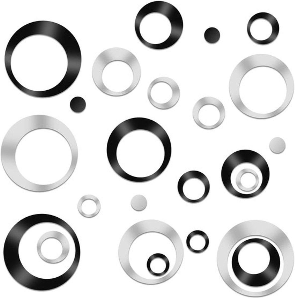 Dailygoods- Muurstickers 24 Stuks - Acryl Cirkel Spiegel