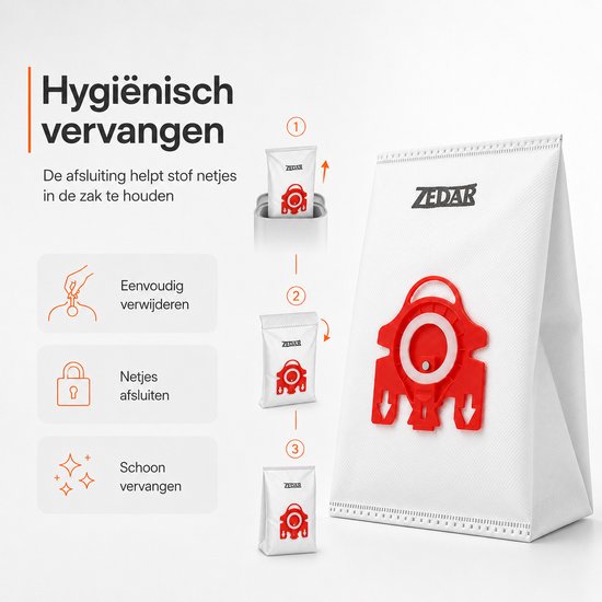 Stofzuigerzakken geschikt voor Miele FJM Compact C1 / C2 complete C1 - van Zedar - 20 stuks