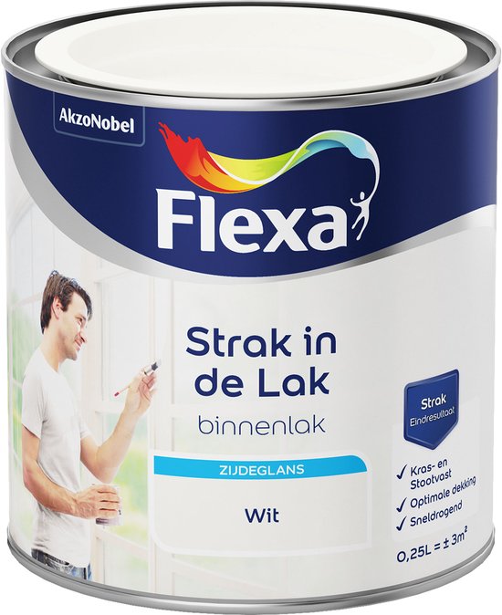 Flexa Strak in de Lak binnenlak zijdeglans wit, met schilder.