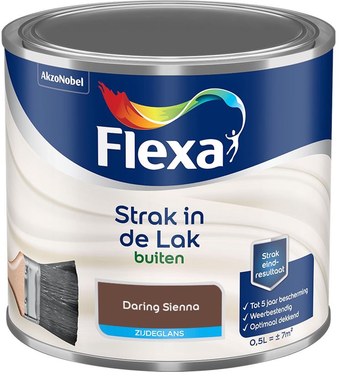 Flexa - Strak In De Lak Buitenlak Zijdeglans - Daring Sienna - Mengverf - 500 Ml