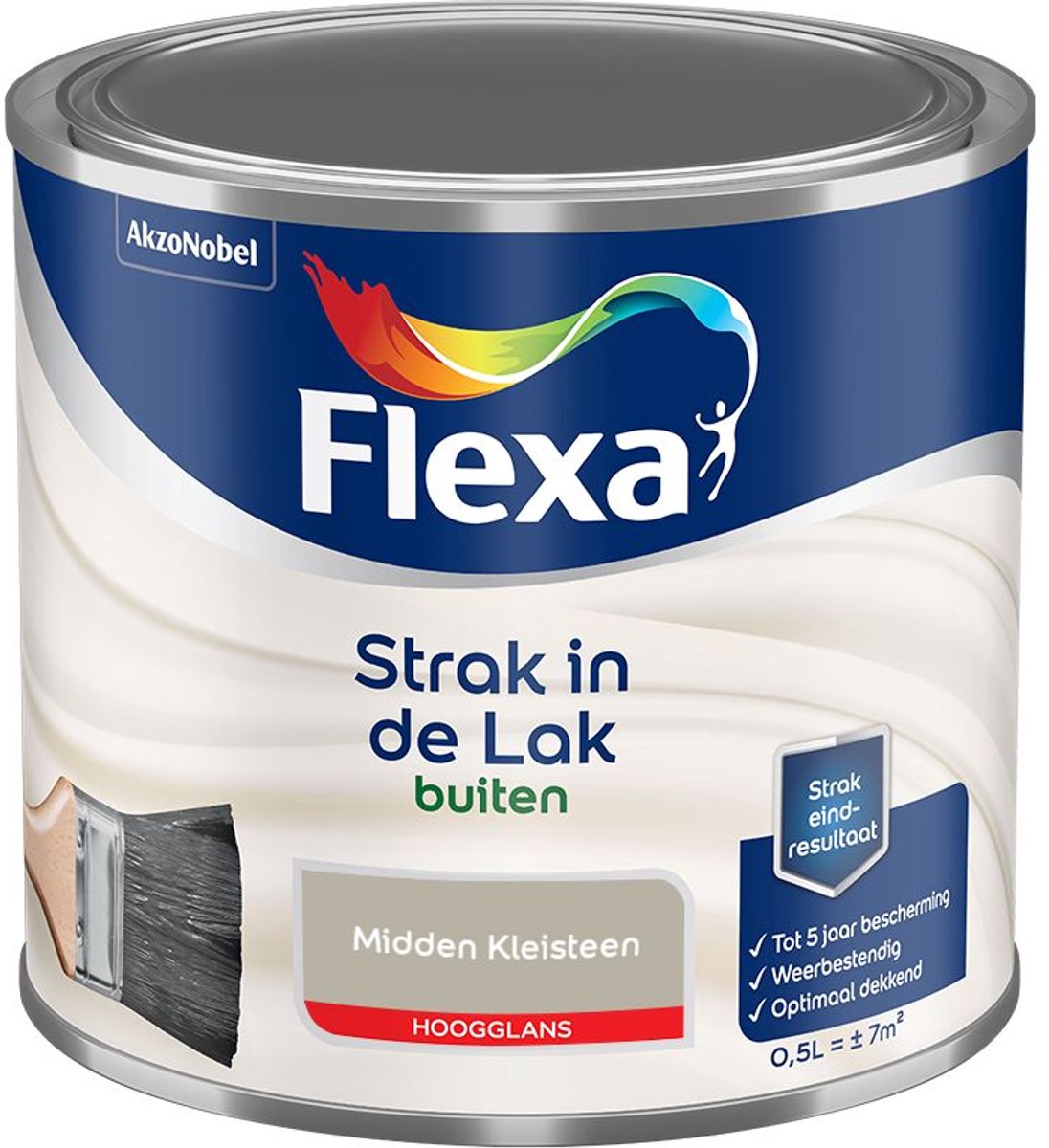 Flexa - Strak In De Lak Buitenlak Hoogglans - Midden Kleisteen - Mengverf - 500 Ml