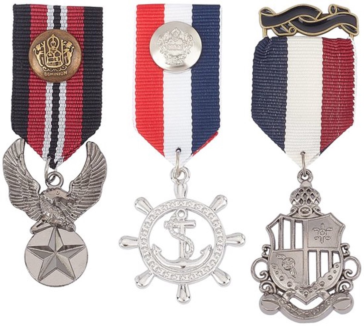Dailygoody - Kostuum Badge Medaille - Marine Badge - 3 Stuks