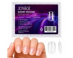 Joyage Nagel Tips Transparant - 240 stuks - Kort & Rond - Kunstnagels - Transparante nageltips voor gelnagels - Plaknagels doorzichtig press on nails nail tips - Nep nagels Nepnagels nail art nagelverlenging - Cadeaus voor vrouwen cadeautjes