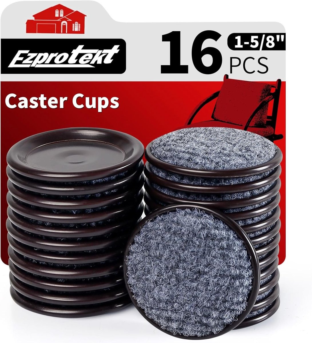 Herbruikbare ronde meubelbeschermers voor tapijt - 1-5/8 inch, 16 stuks, ideaal voor houte
