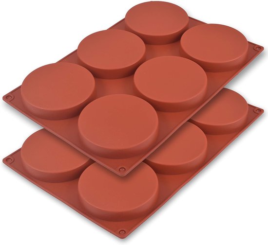 Ronde siliconen cakevorm, 2 verpakkingen 6-voudig 10 cm siliconen schijf zoals vorm voor cake, harsonderzetter, handgemaakte zeep — afbeelding 4