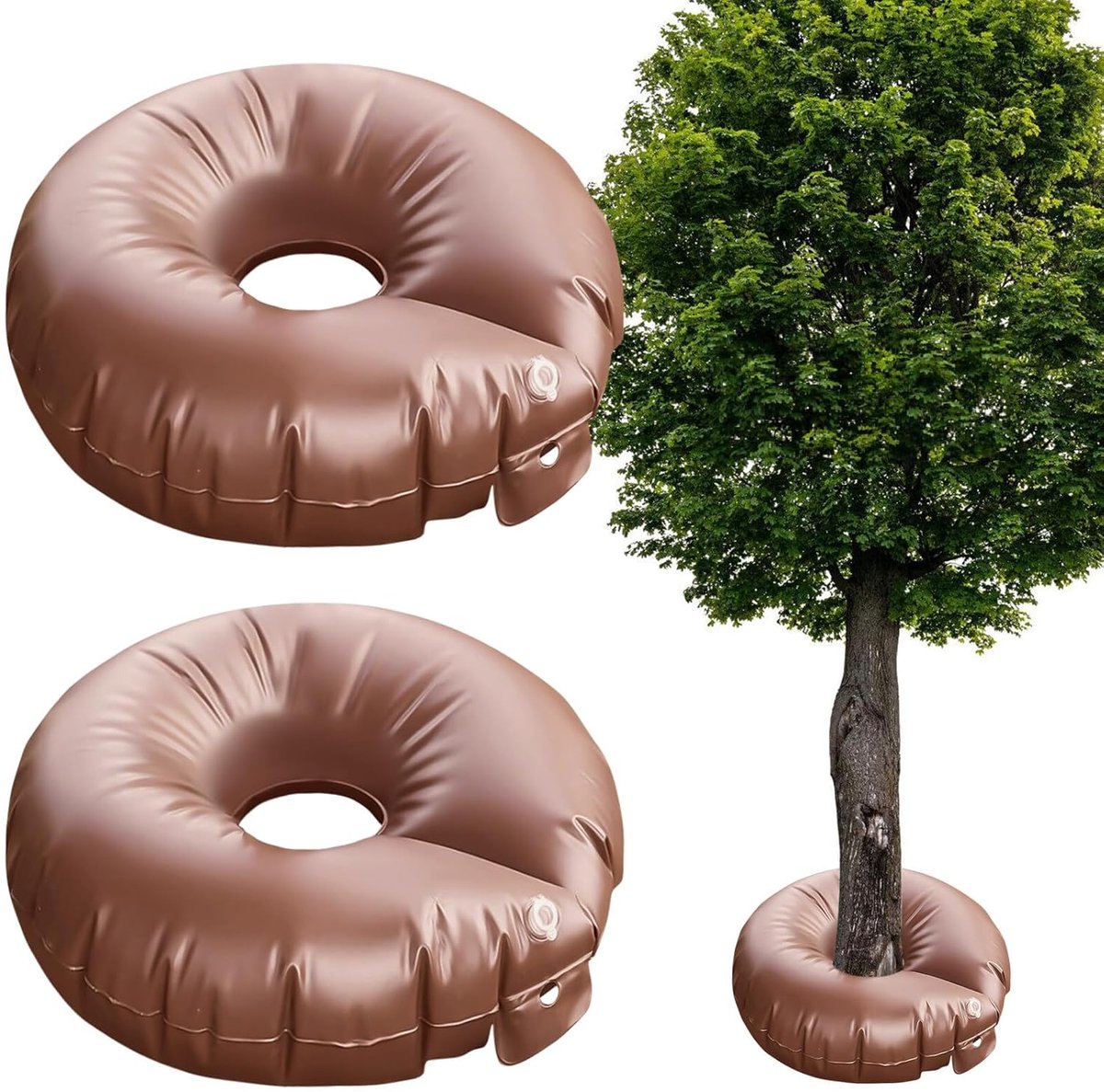 2 stuks, 56 liter, boombewateringszak, automatische irrigatiezak, irrigatiering met speciale sproeiers, pvc, uv-bestendig, tuinirrigatiering, tuingietring, waterzak