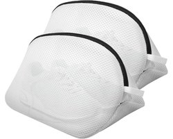 2 stuks - Schoenen Waszak - 42*24*24 cm - Wasnet voor Schoenen - Schoenwaszak - voor schoenen of sneakers - wasnet zakken - schoenen waszak opbergruimte - bescherm uw schoenen tegen beschadigingen - waszak - wit