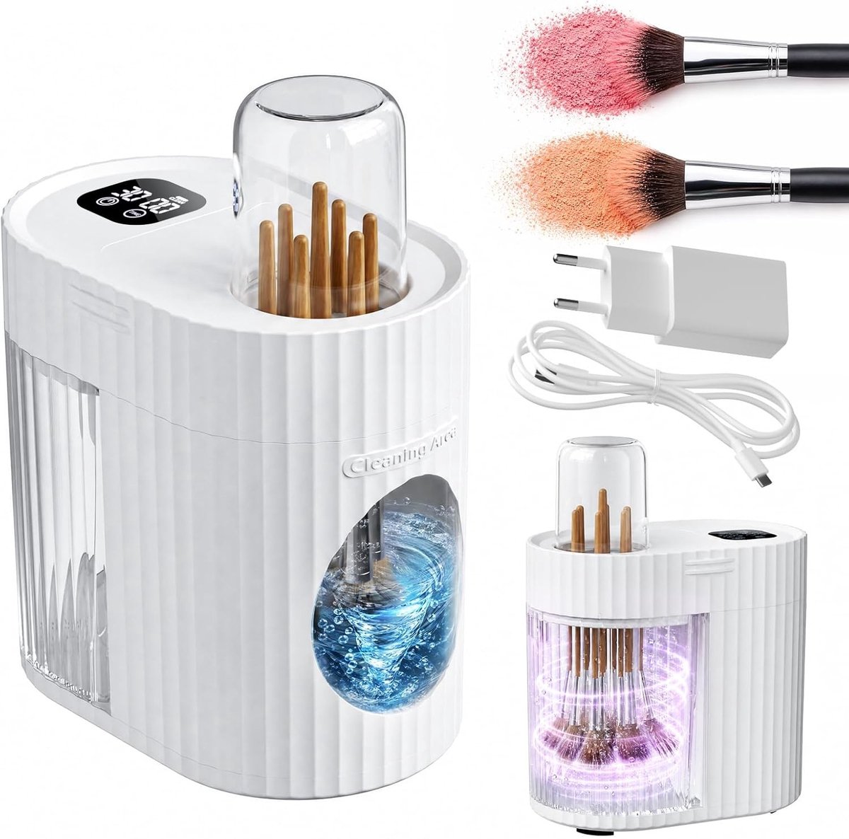 3-in-1 make-upkwasten reiniger en droger met automatische USB-dieptereiniging, snel en draagbaar voor perfecte resultaten