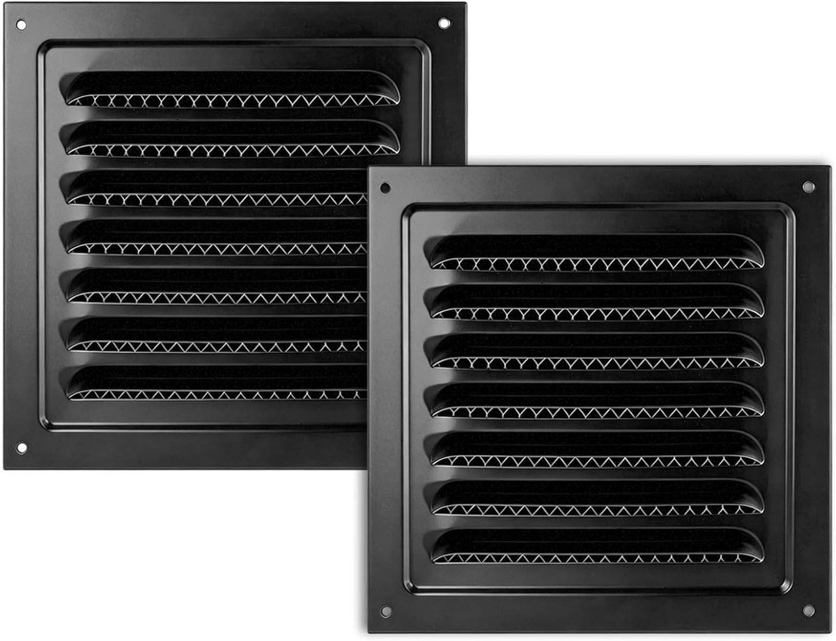 2 Stuks Ventilatieroosters 150 x 150 mm voor Luchtuitlaten - Metalen Afvoerrooster, Vierka