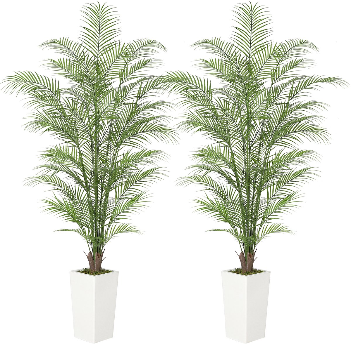 180cm Kunst Areca palmboom met pot, levensechte bladeren en takken – tropische staande kunstplant voor binnen en buiten, geschikt voor woning, kantoor, tuin en hoteldecoratie