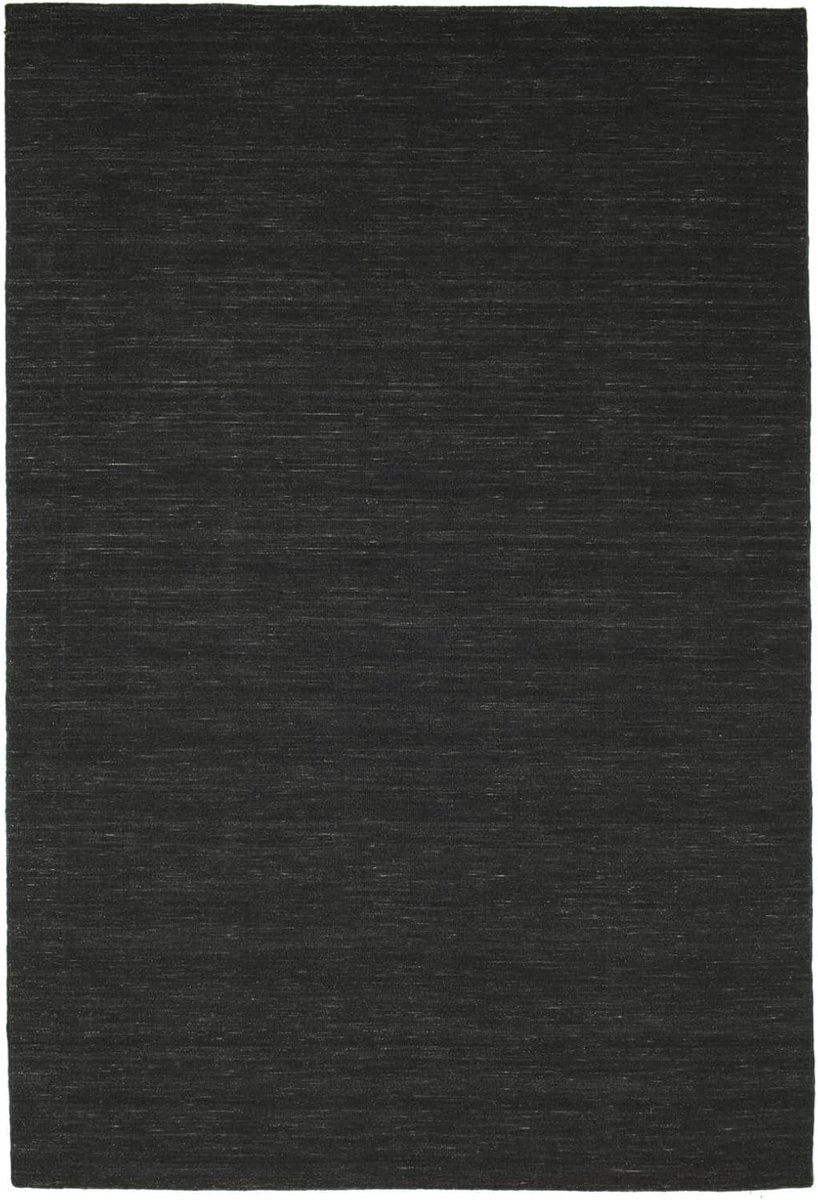 Handloom flat, Vloerkleed, Kelim, 200 x 300 cm, Rechthoekig, Laagpolig, Woonkamer, Eetkamer, Slaapkamer, Alleen chemisch reinigen, Care & Fair gecertificeerd, Zwart