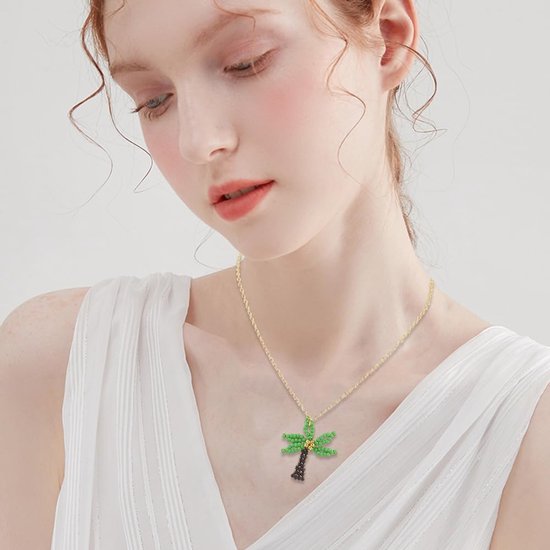 10 glazen bedels in de vorm van een kokosboom, rocaillekralen, tropische hangers, verguld met 18 karaats goud, Hawaïaanse palm, ideaal voor het maken van sieraden (halskettingen, armbanden — afbeelding 4