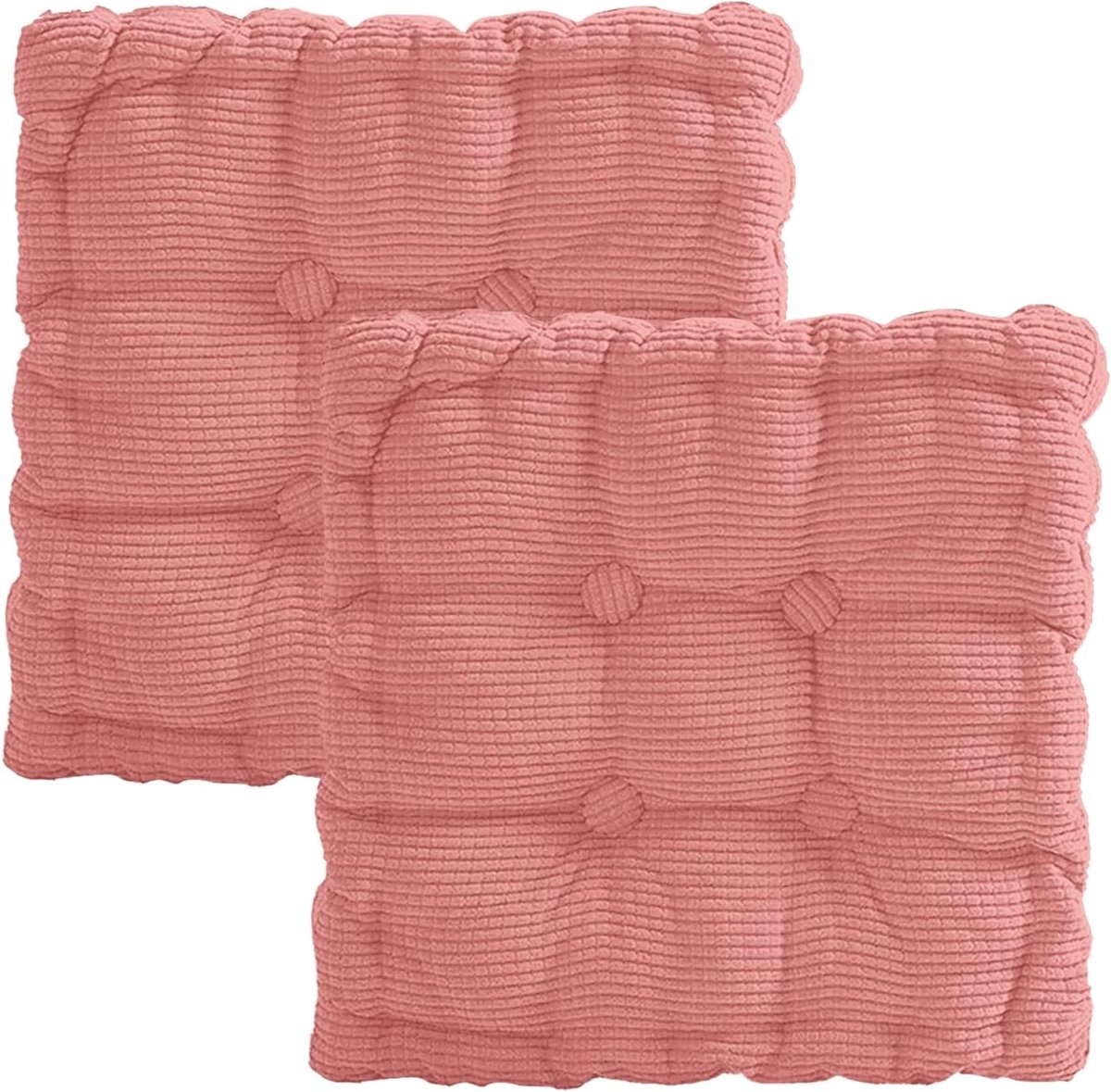 Set van 2 zachte zitkussens 40 x 40 cm, dik gewatteerd voor stoel, bank en tuinstoel, idea