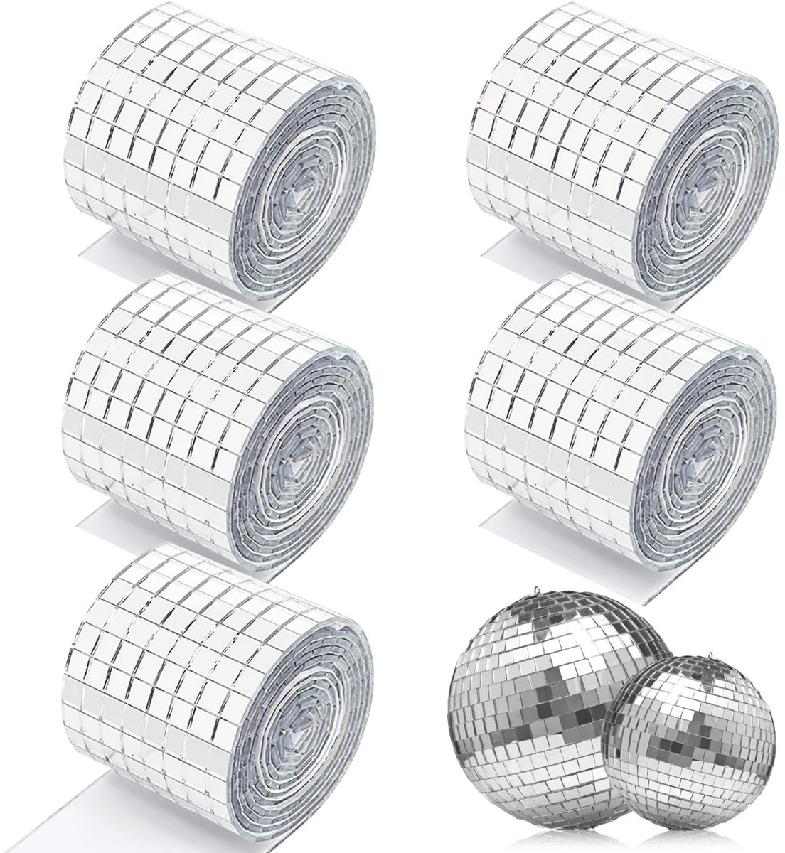 zelfklevend, 8000 stuks, mozaïektegels, zelfklevend, spiegelmozaïek, spiegeltegels, spiegeltegels, mozaïekdecoratie, mini-spiegel om op te plakken, voor doe-het-zelf handwerk (5 x 5