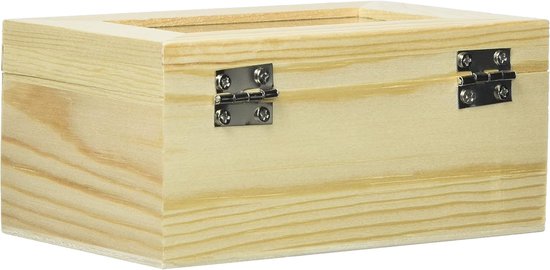 6 1682 300 houten kist, naturel, 12 x 8 x 6 cm — afbeelding 3