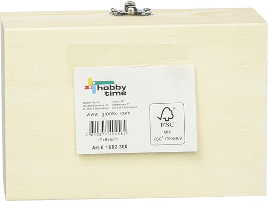 6 1682 300 houten kist, naturel, 12 x 8 x 6 cm — afbeelding 5