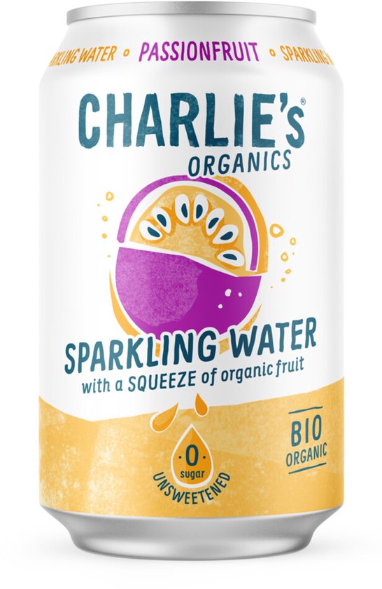 Charlie's Organics Sparkling Water Passionfruit BIO - 12 x 330 ml