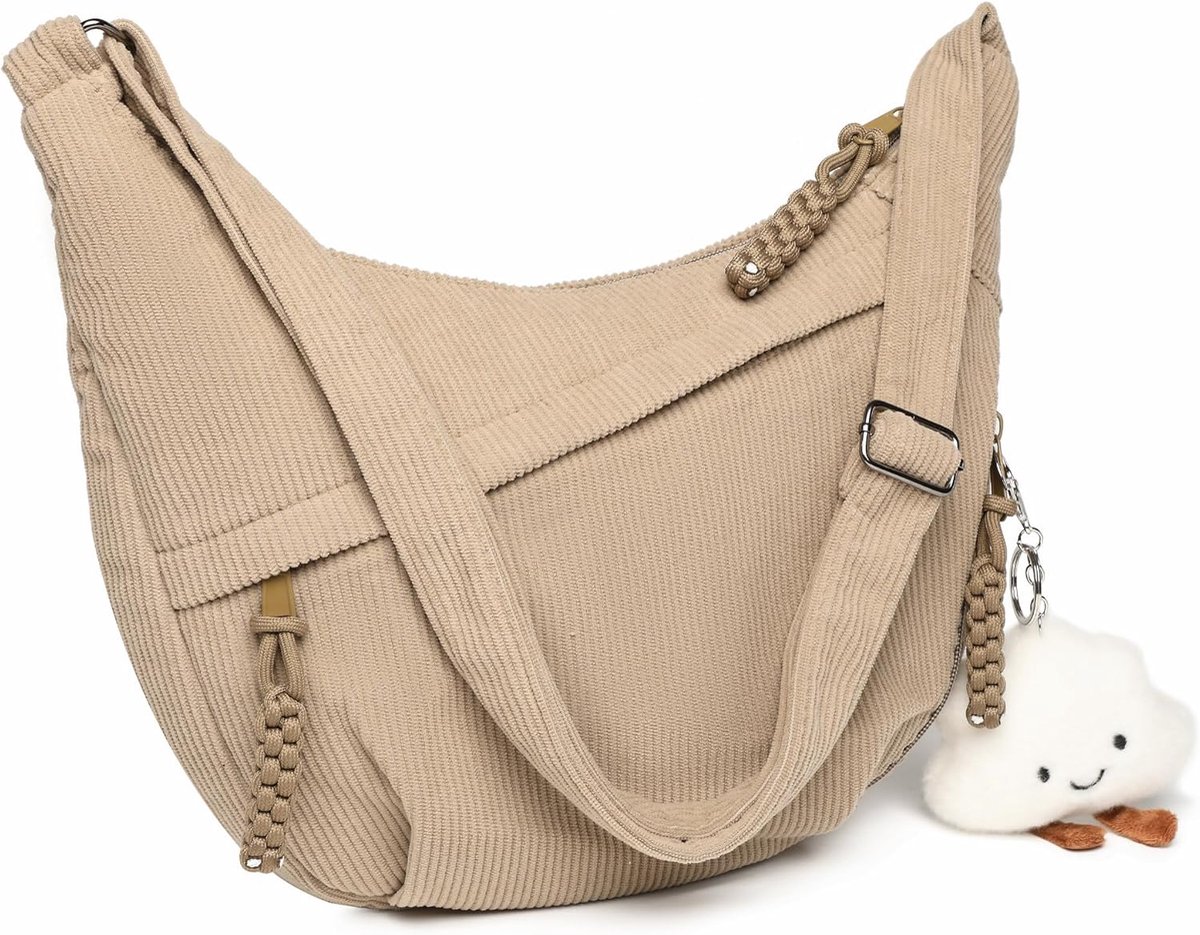 Crossbody Bag Schoudertas voor dames, nylon schoudertas, Moon Bag stijlvolle halve maan tas met verstelbare schouderriem, hobo casual handtas voor werk, reizen, dagelijks gebruik