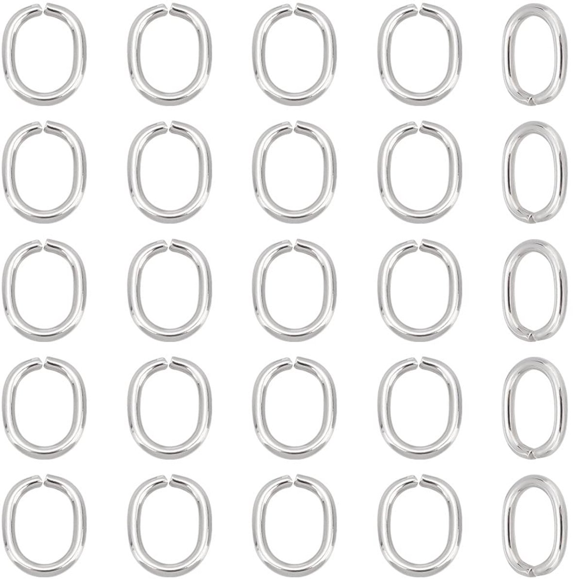 Elite 40st 304 roestvrijstalen open springringen voor doe-het-zelf sieraden maken bevindingen, 13x11x2mm