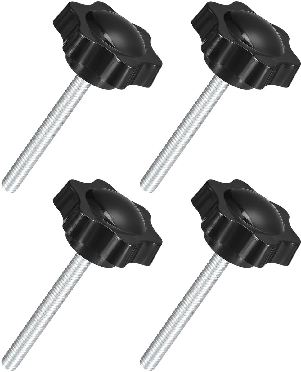 4 stuks M6 x 50 mm sterknoppen, spanknop in zeshoekige vorm, kunststof schroef, reserveknop, handmatige klem voor vervanging van parasolvoet