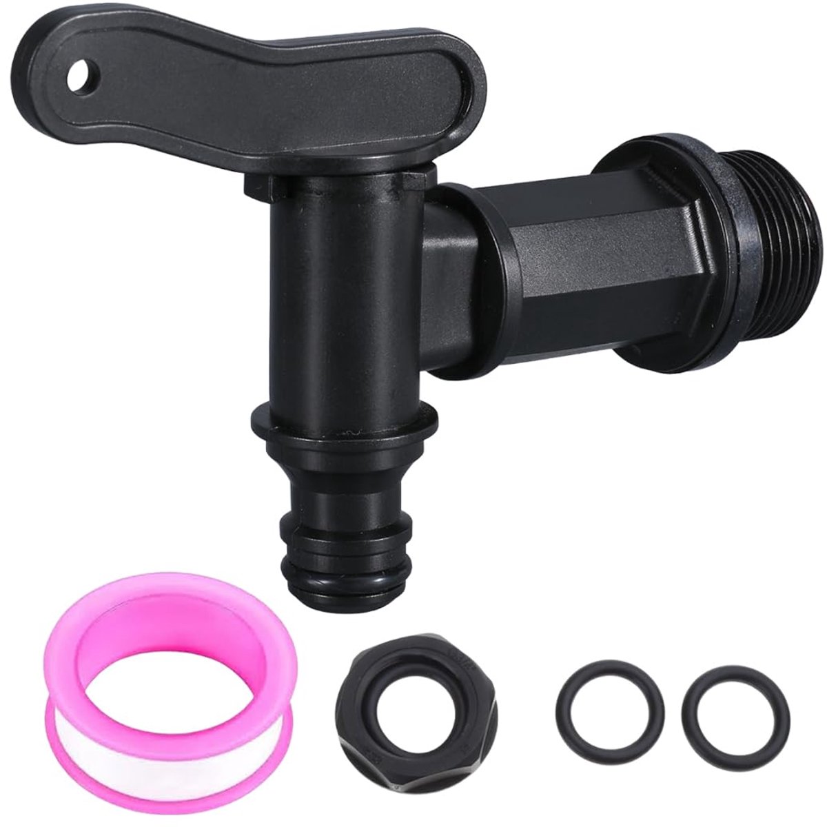 Regenton, kunststof, 1,9 cm, adapter, waterkraan, irrigatieslang, reservekraan van kunststof, voor kassen en kassen