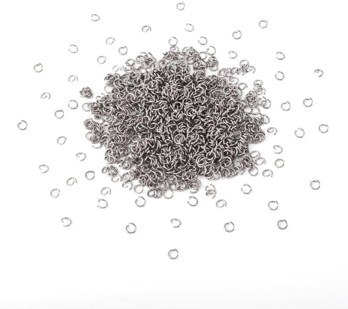 1000 stuks roestvrijstalen open springringen 6 mm 18 gauge metalen kleine ronde vergrendelingsringen voor het maken van sieraden