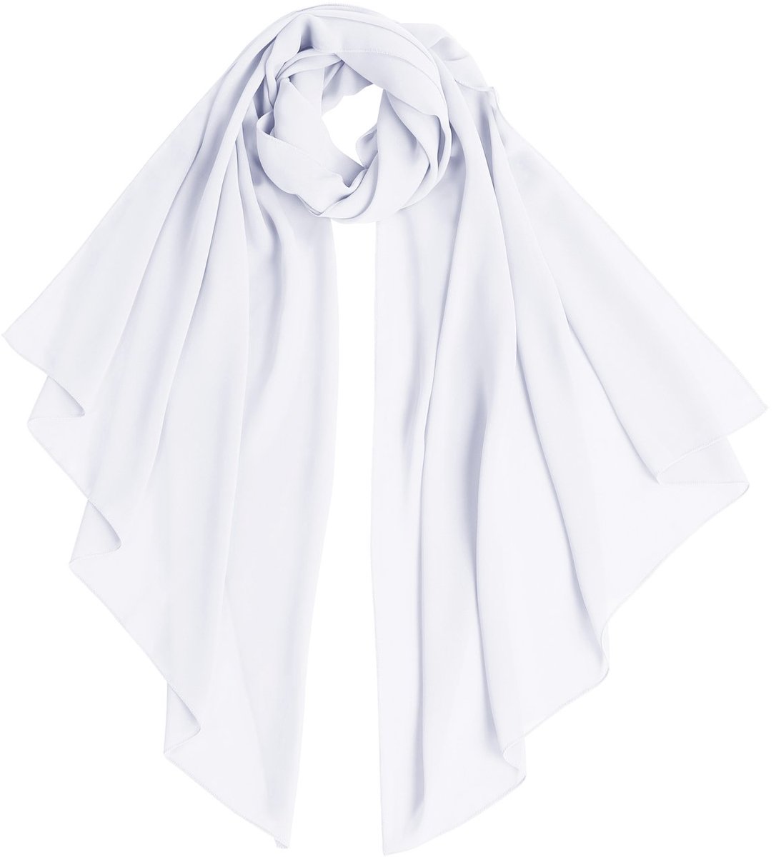chiffon elegante gestolen sjaal voor jurken in verschillende kleuren White S