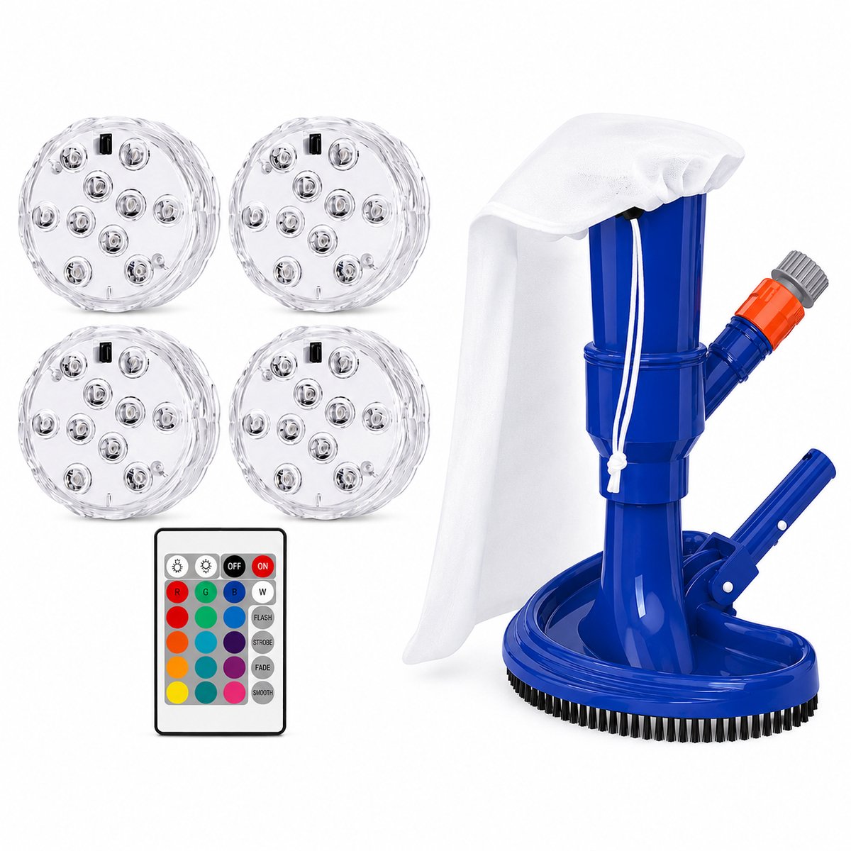 Home & Marker - LED Verlichting - Zwembadstofzuiger Zuigkop - Zwembad Verlichting - Onderwater Verlichting - Gekleurde Lampen - LED Lampen - 4 Stuks - AQUAOOVER