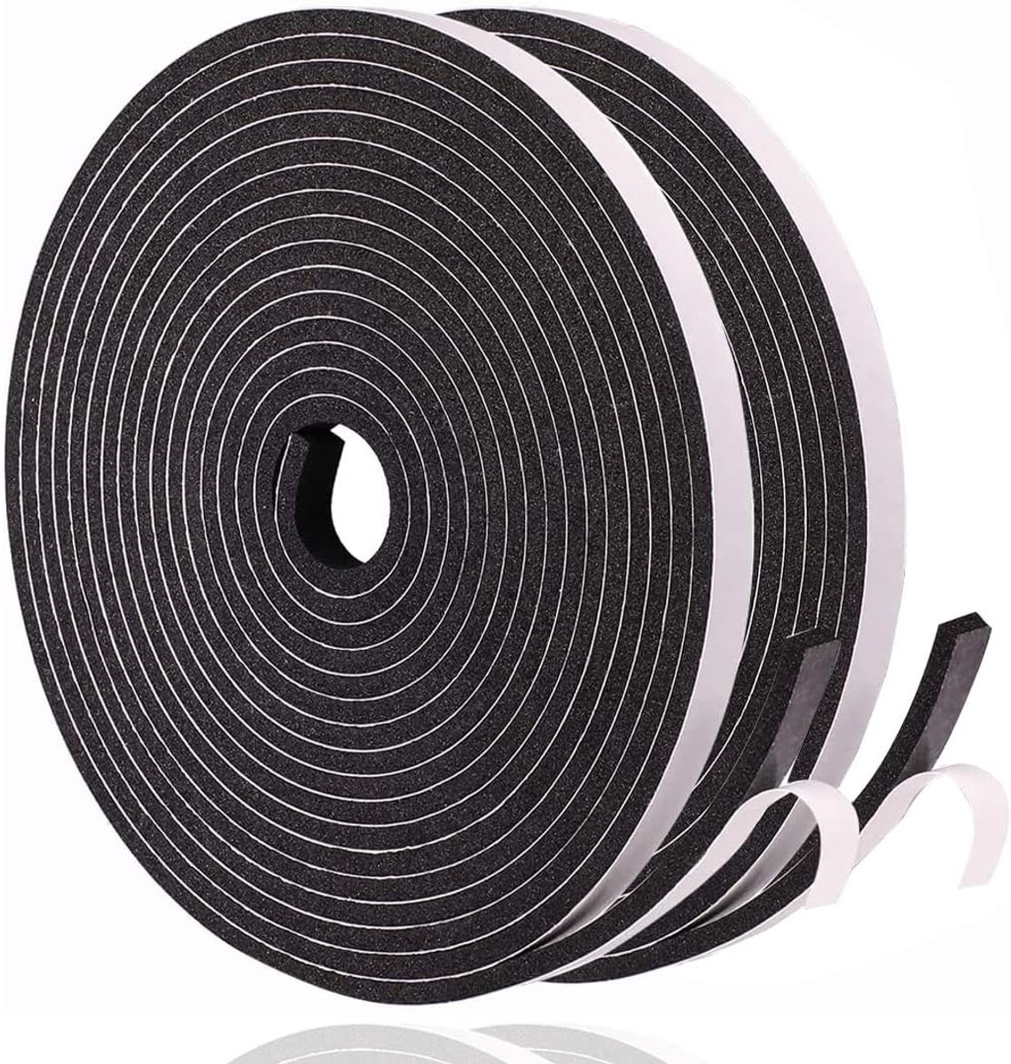 zelfklevend, voor deuren, raamafdichting, 6 mm (B) x 3 mm (D)/20 m (L) schuimtape, rubberen afdichting tegen koude tocht, anti-botsing, geluiddicht, waterdicht, stofdicht, zwart