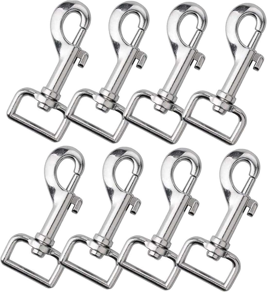 8 Stuks Draaibare Oog Karabijnsluiting, Trigger Haak Clip, Swivel Eye Lobster Snap Clip, Veelzijdige Swivel Sluiting, Zinklegering Snap Hook, voor Hond Kraag Emmer Hangmat Paard Tack