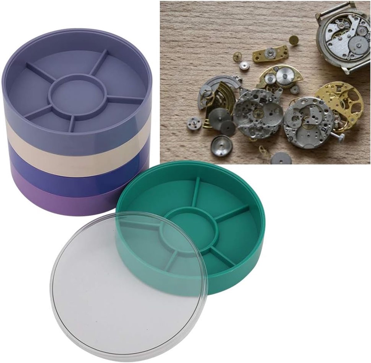5 Layer Horloge Onderdelen Opbergdoos, Beweging Hardware voor Schroef Componenten, Horloge Accessoires en Stofkap, Horlogemaker Reparatie