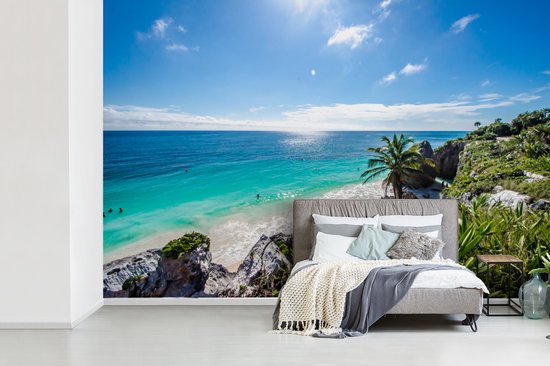 Behang - Fotobehang Strand - Natuur - Wolken - Breedte 600 cm x hoogte 400 cm