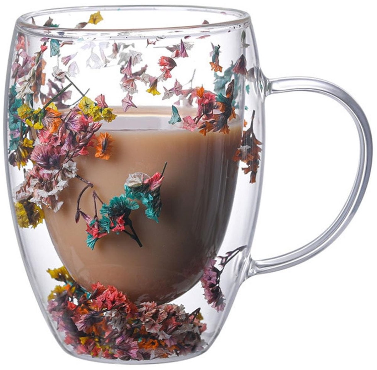 Dailygoods- Cappuccinoglas 350 ml - Dubbelwandig - Koffieglas - Latte Macchiato Glas - Thermoglas - Hittebestendig Borosilicaatglas - Theeglas