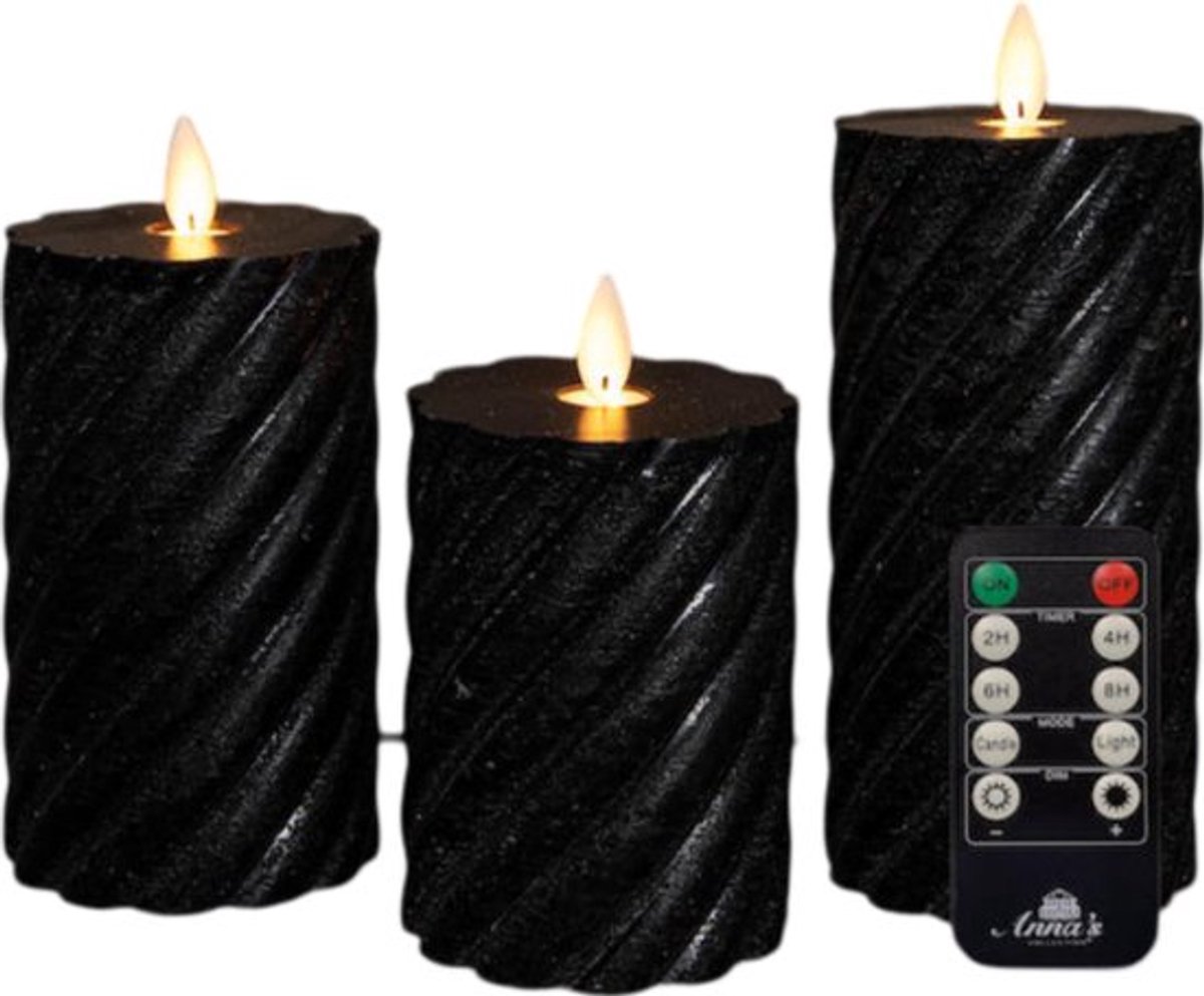 Anna's collection - Stompkaars swirl wax led bewegende vlam met afs...