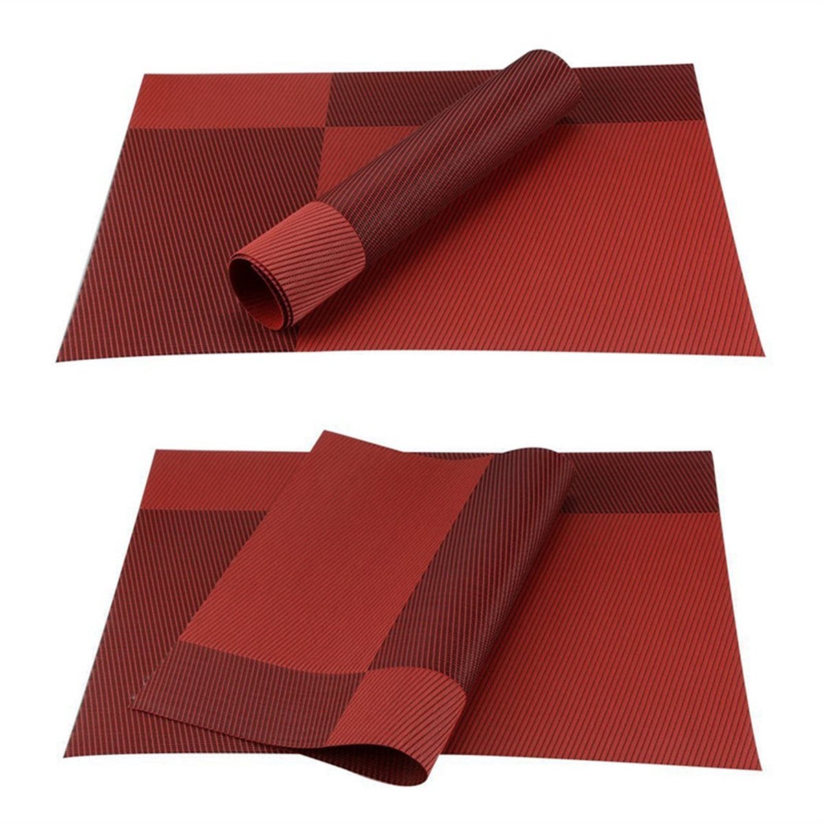 Placemats for Tafel Set Plaid Tafel Mat Placemat Servet in keukenaccessoires Cup Wine Mat Coaster Pad Tafel mat (Color : Y, Size : Set of 10)
