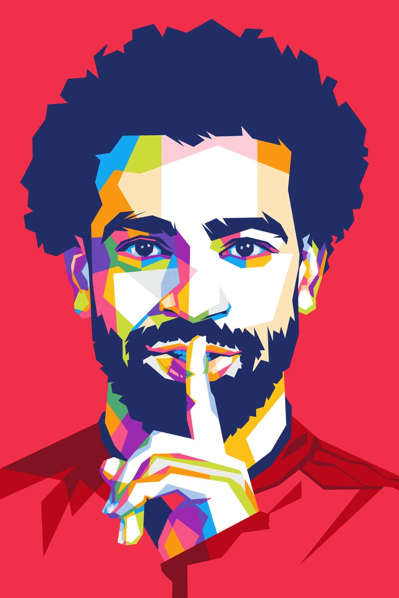 Voetbal Poster - Salah - Liverpool FC - Abstract Portret - Mohamed Salah - Wanddecoratie - posters - formaat 30x40cm - XS294
