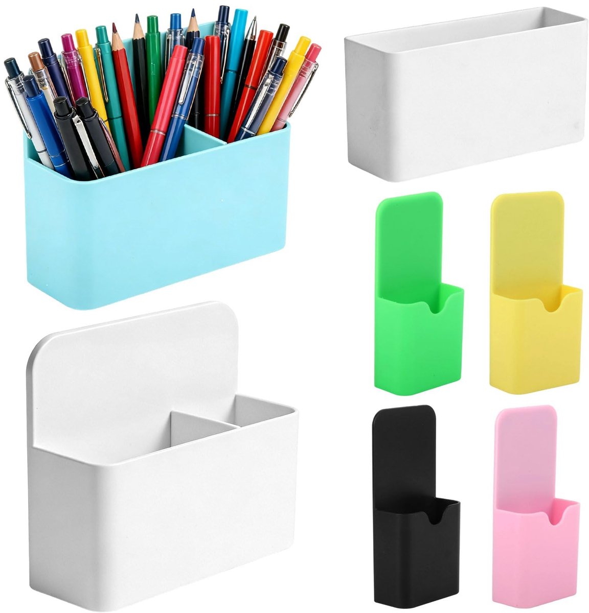 7 stuks magnetische pennenhouders, whiteboard, pennenhouder, magnetische pennenhouder, whiteboardmarkhouder, magnetische markeerhouder, opbergdoos voor school, kantoor, koelkast, accessoires