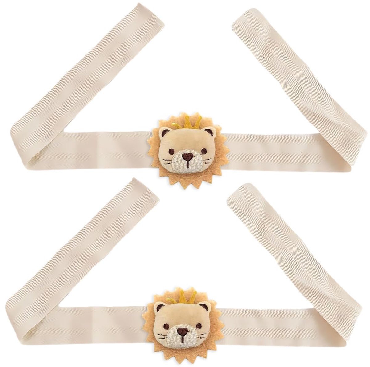 Gordijnclips embrasses touw, cartoon leeuw gordijnhouder, leeuw gordijn embrasses gordijnhaken ringen leeuw voor kinderkamer decoratie, beige