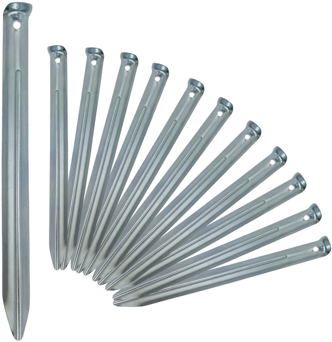 Tentharingen, zandharingen, 30 cm, V-profiel, grondankers met oogje, grondankers, stabiele haringen, tent als grondanker voor camping, tuin, strand, trampoline en outdoor