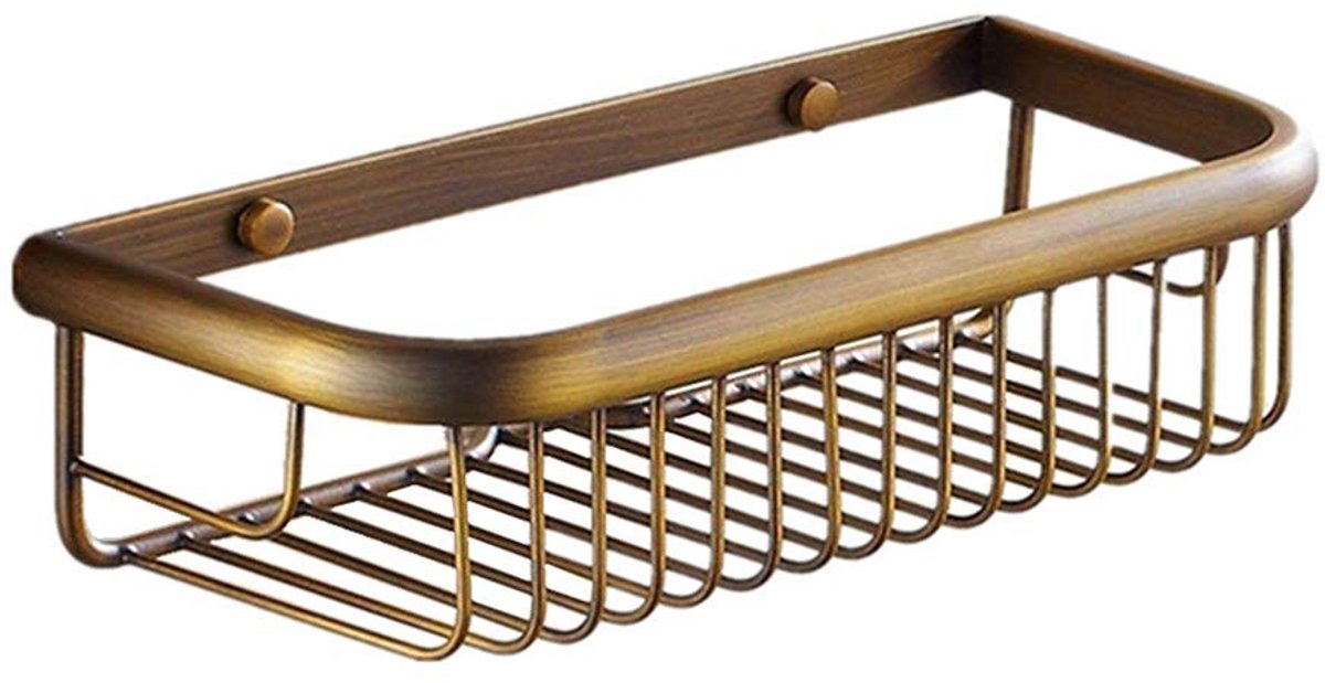 Badkamer Douche Plank Mand 11.8 inch Messing Douche Organizer Antiek Messing Wandmontage