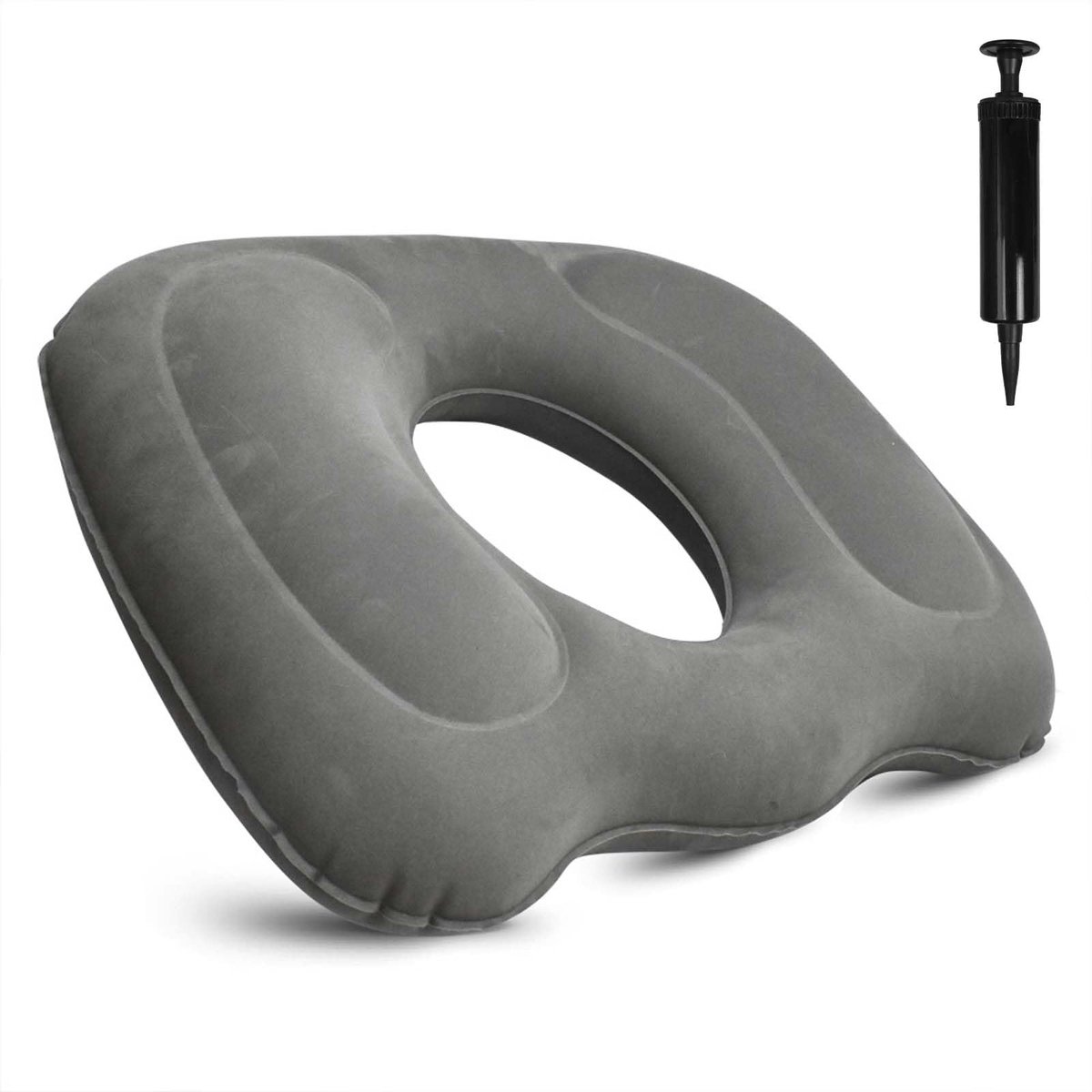 Multifunctioneel zitkussen, opblaasbaar ringkussen, donutkussen, orthopedisch rondkussen, met luchtpomp, voor aambeien, zwangerschap, voor thuis, kantoor, reizen, rolstoelen