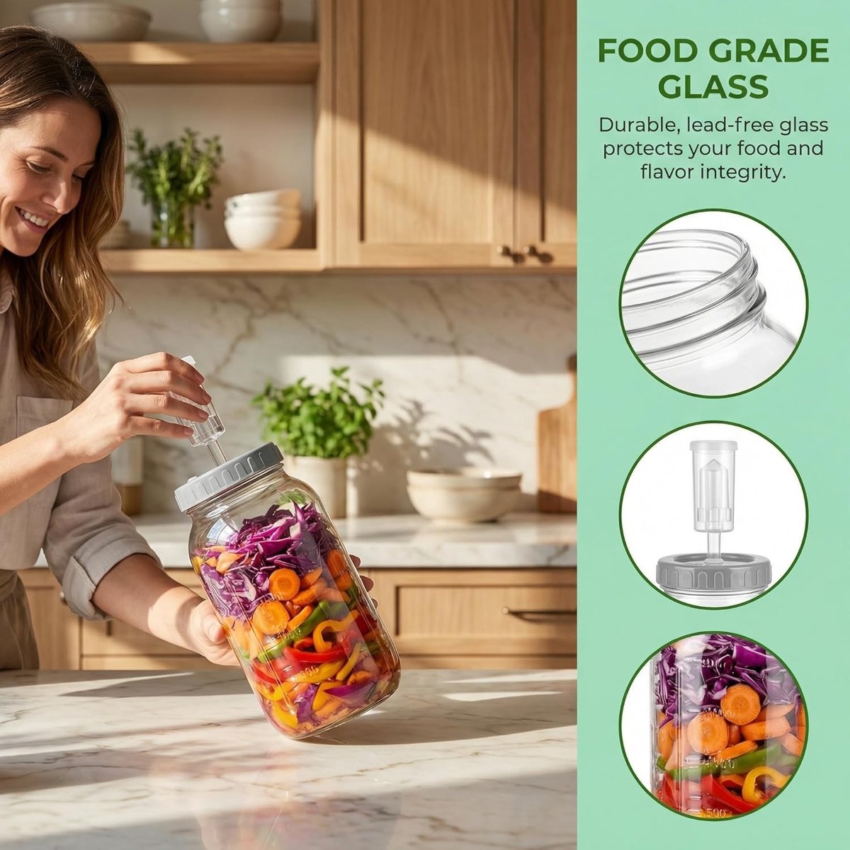 2-delige set voor fermentatiecontainer van 64 oz, ideaal voor thuisbrouwers en voedselconservering