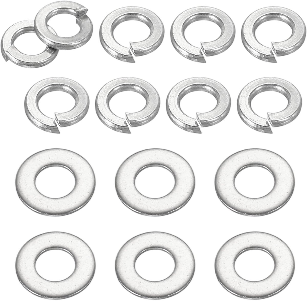 50 stuks M1.6 sluitringen, 50 stuks, M1.6 borgringen, 304 roestvrij staal, veerring voor schroeven, moeren, zilverkleurig