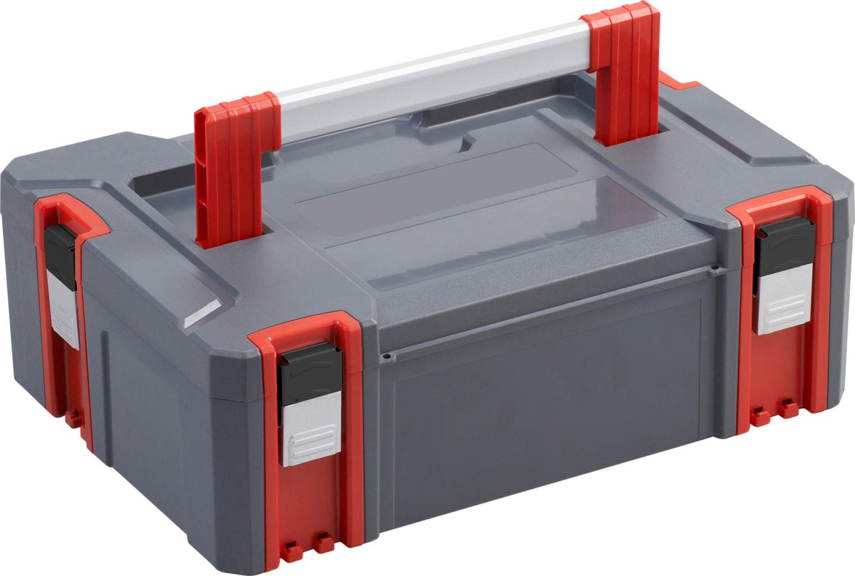 Systembox - maat M - 20,5 liter volume - 80 kg draagvermogen - individueel uitbreidbaar systeem - stapelbaar - van robuuste kunststof/stapelbox/gereedschapskist / COX566201, systeembox