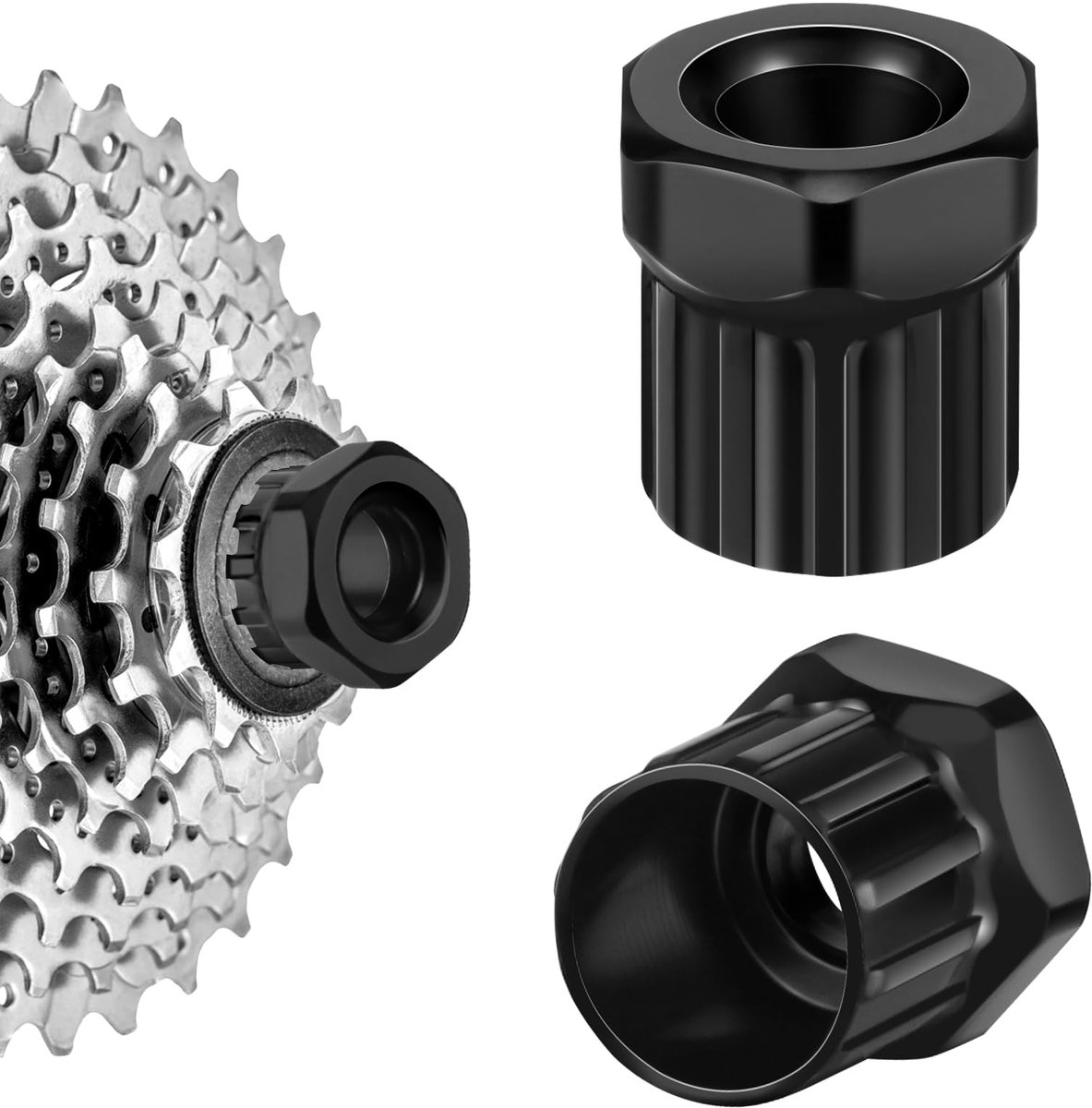 poeland 2 stuks fietscassette borgring gereedschap, vrijloop verwijdergereedschap, fietsversnelling en cassette installatie/verwijderingsgereedschap voor mountainbikes (zwart)